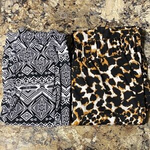 Black and White Geometric & Leopard Print leggings - Women’s OS and Women’s M